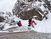 Mountaineers on the Cairngorm Plateau, Scotland, UK