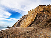 Multi-coloured sandstone sea cliffs