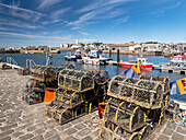 Lobster pots on harbour