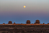 Full moon and Belt of Venus, Gansu, China