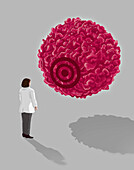 Cancer cell targeting, conceptual illustration