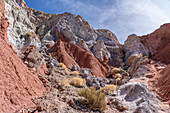 Geological formations in Rainbow Valley, Chile