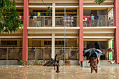 People sheltering from floodwater, Satkania Upazila, Bangladesh