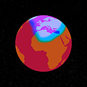 Polar vortex expanding south, illustration