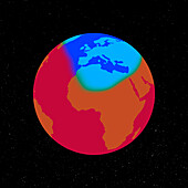 Polar vortex expanding south, illustration