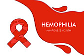 Haemophilia awareness ribbon, conceptual illustration