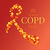COPD awareness ribbon, conceptual illustration