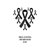 Melanoma awareness ribbon, conceptual illustration