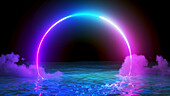 Neon ocean, conceptual illustration