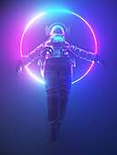 Floating astronaut, illustration