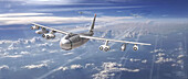 Nuclear bomber in flight, illustration