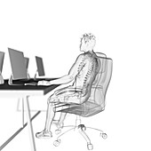 Office worker, illustration
