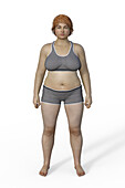 Female endomorph body type, illustration