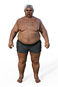 Overweight man, illustration