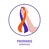 Psoriasis awareness, conceptual illustration