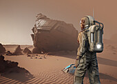 Mars exploration, conceptual illustration
