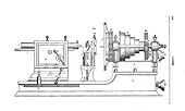 Lathe blueprint, illustration