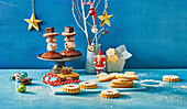 Assortment of Christmas cakes and biscuits