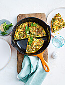 Vegetable frittata with herbs and feta cheese