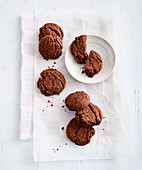 Vegan chocolate cookies with sesame seeds