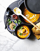 Pumpkin and coconut soup with chilli