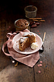 Christmas spice cake in a jar