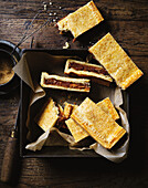 Spiced fig and date shortbread slices