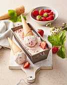 Homemade strawberry ice cream