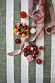 Small wreaths made from dried flowers