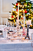 Table setting for Christmas