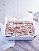 Nut buns with icing sugar
