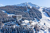 France,Savoie,Vanoise massif,valley of Haute Tarentaise,Les Arcs 2000,part of the Paradiski area,view of the Club MED (aerial view)