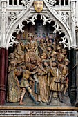 Frankreich,Somme,Amiens,Kathedrale Notre-Dame,Juwel der gotischen Kunst,von der UNESCO zum Weltkulturerbe erklärt,südliches Ende des Chors,Hochrelief des Lebens des Heiligen Firmin