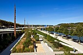 Frankreich,Seine Maritime,Rouen,Gärten der neu ausgebauten Kais am linken Ufer
