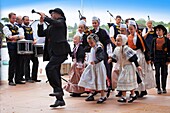 France,Finistere,Embroiderers Festival of Pont l'Abbé,Children Dances of the Bagad Kelc'h Keltieg Circle of Combrit