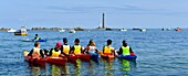 Frankreich,Finistere,Plouguernau,die Jungfraueninsel im Archipel von Lilia,der Leuchtturm der Jungfraueninsel,der höchste Leuchtturm in Europa mit einer Höhe von 82,5 Metern