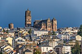 Frankreich,Aveyron,Rodez,Die Kathedrale Notre Dame de Rodez, aufgeführt bei den großen touristischen Sehenswürdigkeiten in Occitanie