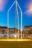 France,Paris (75),the Champs-Elysées roundabout,the new fountains designed by the Bourroullec brothers,inaugurated on 21/03/2019