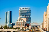 France,Bouches du Rhone,Marseille,the CMA CGM tower and Jean Nouvel's Marseillaise