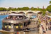 France,Paris,area listed as World Heritage by UNESCO,the New Banks,the barge the Flow