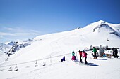 Frankreich,Savoie,Tarentaise Tal,Tignes Skigebiet,Höhenrestaurant le Panoramic (3032m),Familie Bouvier