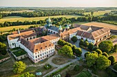 France,Haut Rhin,Reiningue,Abbey of Notre Dame d'Oelenberg (aerial view)