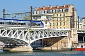 France,Rhone,Lyon,Kitchener bridge over the Saone river