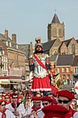 France,Nord,Cassel,spring carnival,parade of the heads and dance of the Giants Reuze dad and Reuze mom,listed as intangible cultural heritage of humanity