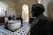 France,Gironde,Verdon sur Mer,rocky plateau of Cordouan,lighthouse of Cordouan,listed as World Heritage by UNESCO,the King's apartment or kings' room,meeting of the technical team working on the maintenance and renovation of the lighthouse