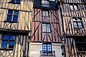 France,Indre et Loire,Tours,old town,half-timbered houses,carved beam