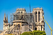 Frankreich,Paris,Weltkulturerbe der UNESCO,Ile de la Cite,Kathedrale Notre Dame,Baugerüst,Schutz nach Brand