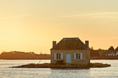 Frankreich,Morbihan,Belz,Nichtarguer Insel am Etel Fluss bei Sonnenuntergang