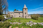 France,Haute Loire,Le Mazet Saint Voy,Saint Voy church XIIth century,Vivarais,Sucs area