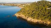 Frankreich,Var,La Londe Les Maures,Argentiere Point,Pellegrin Creek,Küstenweg (Luftaufnahme)